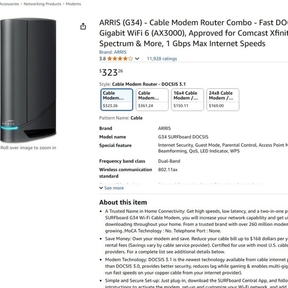 ✨Host Pick✨Brand New Arris Cable Modem Router Combo For Sale - Picture 8 of 8